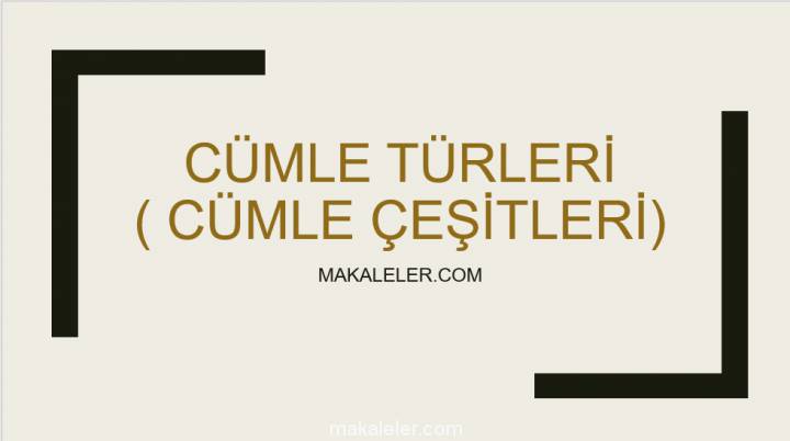 Cümle Türleri Nelerdir?